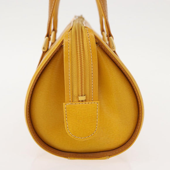 Burberrys Shoulder Bag Leather Yellow Gold Auth 130822