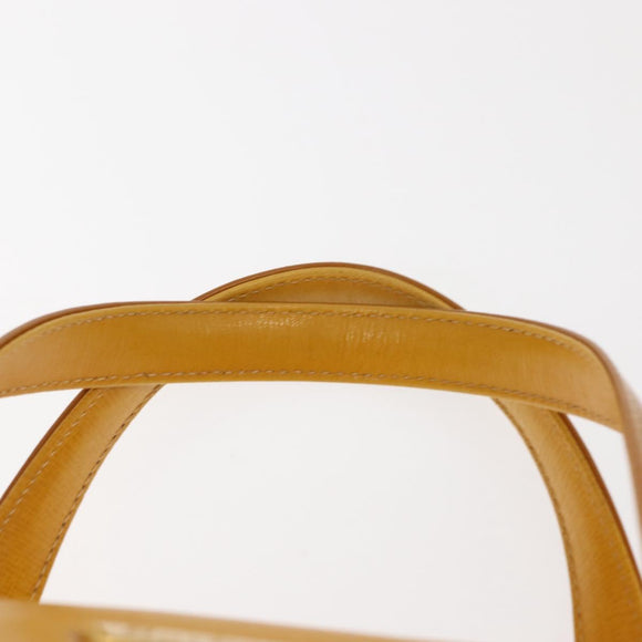 Burberrys Shoulder Bag Leather Yellow Gold Auth 130822