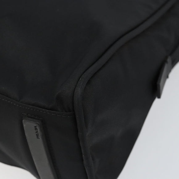 PRADA Hand Bag Nylon Black Silver Auth 130824