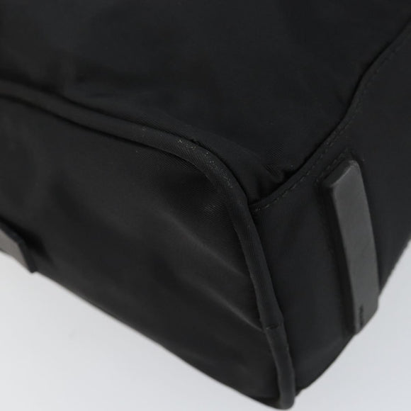 PRADA Hand Bag Nylon Black Silver Auth 130824