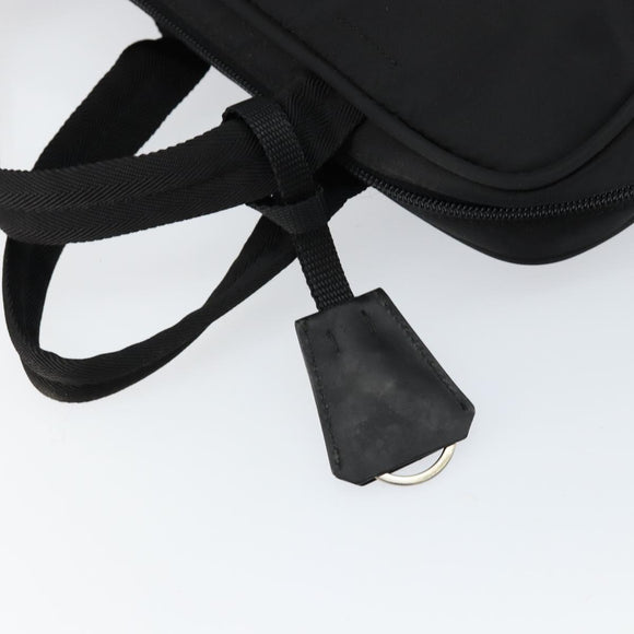 PRADA Hand Bag Nylon Black Silver Auth 130824