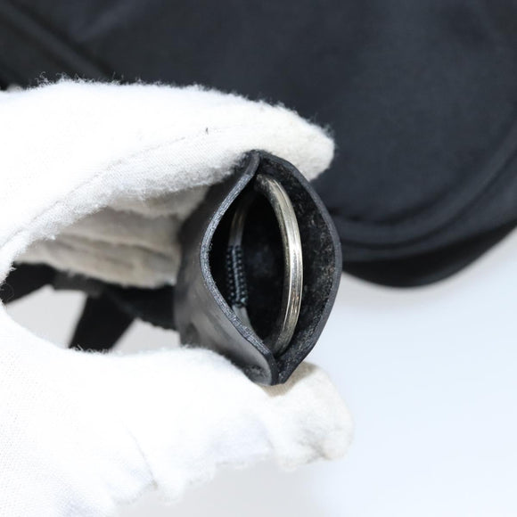 PRADA Hand Bag Nylon Black Silver Auth 130824