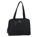 PRADA Hand Bag Nylon Black Silver Auth 130824-13