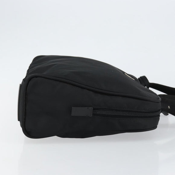 PRADA Hand Bag Nylon Black Silver Auth 130824