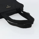 PRADA Hand Bag Nylon Black Silver Auth 130824-7