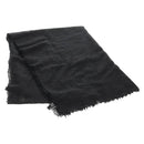 CHANEL Scarf Cashmere Black CC Auth 130826M-1