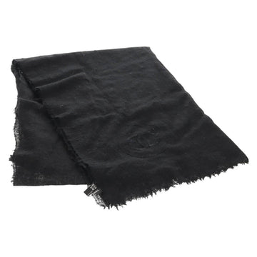 CHANEL Scarf Cashmere Black CC Auth 130826M