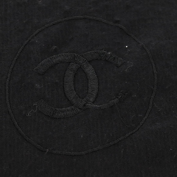 CHANEL Scarf Cashmere Black CC Auth 130826M