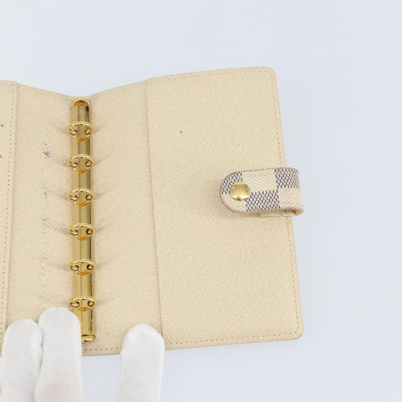 LOUIS VUITTON Damier Azur Agenda PM Day Planner Cover R20706 LV Auth 130831
