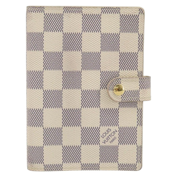 LOUIS VUITTON Damier Azur Agenda PM Day Planner Cover R20706 LV Auth 130831