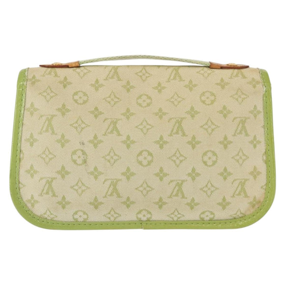 LOUIS VUITTON Mini Mini Trousse Marie Kate Pouch Almond Green M92935 Auth 130833