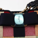 Salvatore Ferragamo Hand Bag Canvas 2way Multicolor Gold Auth 130836V-20