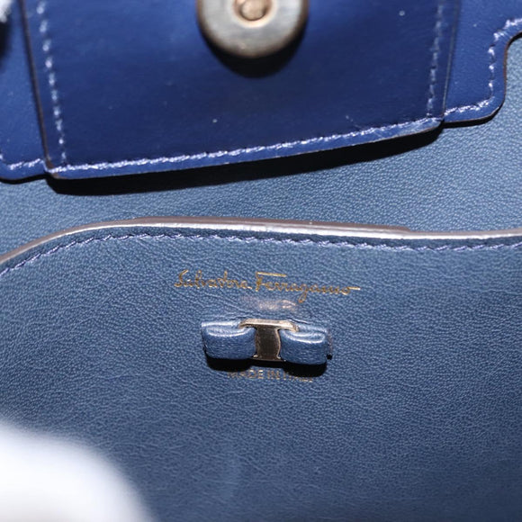 Salvatore Ferragamo Hand Bag Canvas 2way Multicolor Gold Auth 130836V