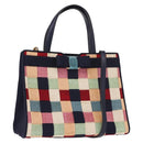 Salvatore Ferragamo Hand Bag Canvas 2way Multicolor Gold Auth 130836V-1