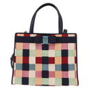 Salvatore Ferragamo Hand Bag Canvas 2way Multicolor Gold Auth 130836V-13