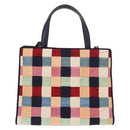 Salvatore Ferragamo Hand Bag Canvas 2way Multicolor Gold Auth 130836V-2