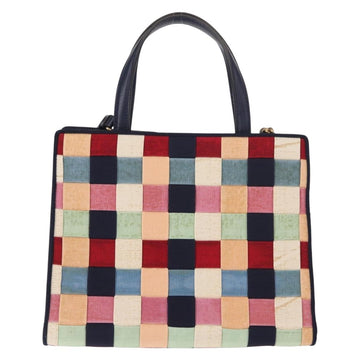 Salvatore Ferragamo Hand Bag Canvas 2way Multicolor Gold Auth 130836V - 0