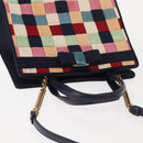 Salvatore Ferragamo Hand Bag Canvas 2way Multicolor Gold Auth 130836V-6