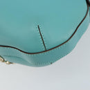 Salvatore Ferragamo Gancini Bag Leather Turquoise Blue Gold Auth 130837V-16