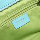 Salvatore Ferragamo Gancini Bag Leather Turquoise Blue Gold Auth 130837V-11