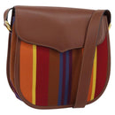 CELINE Shoulder Bag Canvas Multicolor Gold Auth 130839V-1