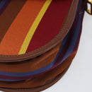 CELINE Shoulder Bag Canvas Multicolor Gold Auth 130839V-14