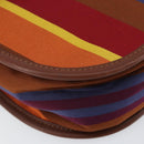 CELINE Shoulder Bag Canvas Multicolor Gold Auth 130839V-15