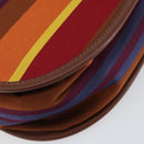 CELINE Shoulder Bag Canvas Multicolor Gold Auth 130839V-16