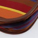 CELINE Shoulder Bag Canvas Multicolor Gold Auth 130839V-17