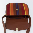 CELINE Shoulder Bag Canvas Multicolor Gold Auth 130839V-18