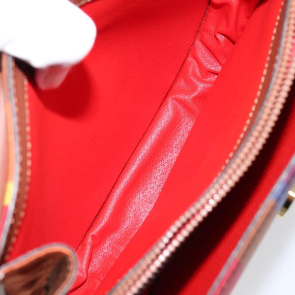 CELINE Shoulder Bag Canvas Multicolor Gold Auth 130839V