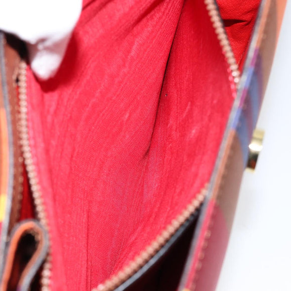 CELINE Shoulder Bag Canvas Multicolor Gold Auth 130839V