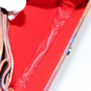 CELINE Shoulder Bag Canvas Multicolor Gold Auth 130839V-22