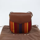 CELINE Shoulder Bag Canvas Multicolor Gold Auth 130839V-12