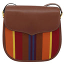 CELINE Shoulder Bag Canvas Multicolor Gold Auth 130839V-13