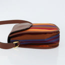 CELINE Shoulder Bag Canvas Multicolor Gold Auth 130839V-4