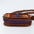 CELINE Shoulder Bag Canvas Multicolor Gold Auth 130839V-5