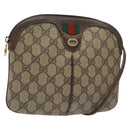 GUCCI GG Supreme Web Sherry Line Shoulder Bag PVC Beige 904 02 047 Auth 130857-1