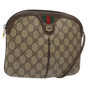 GUCCI GG Supreme Web Sherry Line Shoulder Bag PVC Beige 904 02 047 Auth 130857