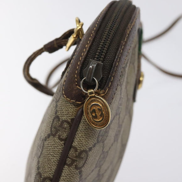 GUCCI GG Supreme Web Sherry Line Shoulder Bag PVC Beige 904 02 047 Auth 130857