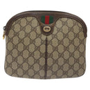GUCCI GG Supreme Web Sherry Line Shoulder Bag PVC Beige 904 02 047 Auth 130857-13