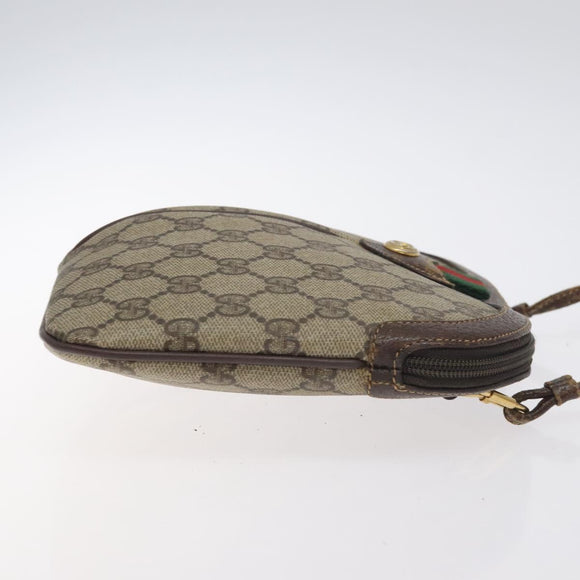 GUCCI GG Supreme Web Sherry Line Shoulder Bag PVC Beige 904 02 047 Auth 130857