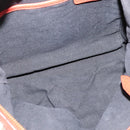 BURBERRY Nova Check Hand Bag Canvas 2way Beige Orange gold Auth 130859-16