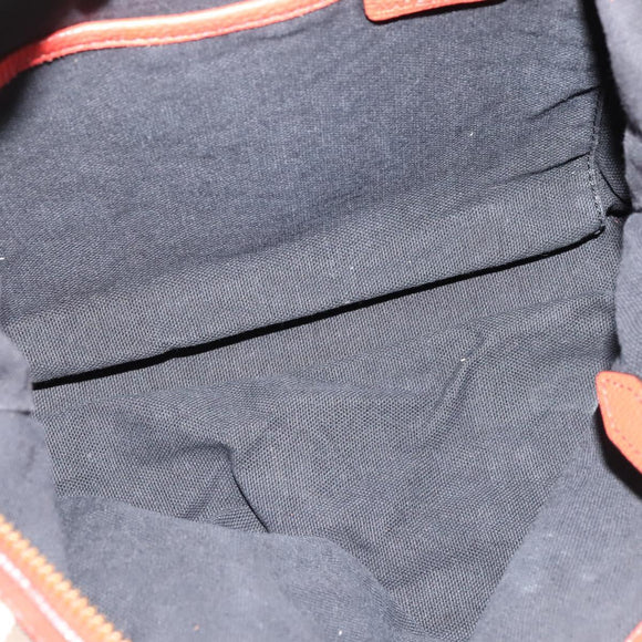 BURBERRY Nova Check Hand Bag Canvas 2way Beige Orange gold Auth 130859