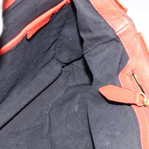 BURBERRY Nova Check Hand Bag Canvas 2way Beige Orange gold Auth 130859