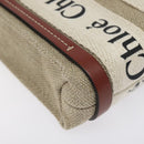 Chloe Woody Hand Bag Canvas 2way Ivory Auth 130865AM-16