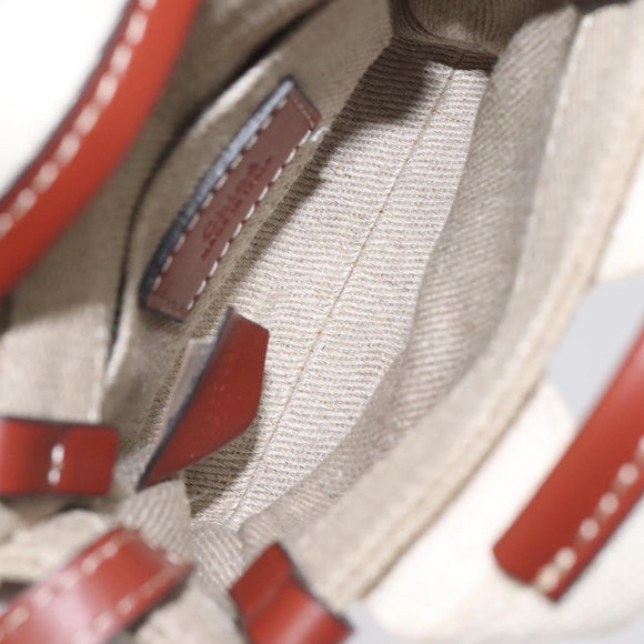 Chloe Woody Hand Bag Canvas 2way Ivory Auth 130865AM