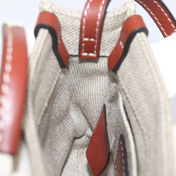 Chloe Woody Hand Bag Canvas 2way Ivory Auth 130865AM