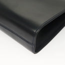 Salvatore Ferragamo Gancini Chain Shoulder Bag Leather Black Gold Auth 130866-11