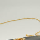 Salvatore Ferragamo Gancini Chain Shoulder Bag Leather Black Gold Auth 130866-8